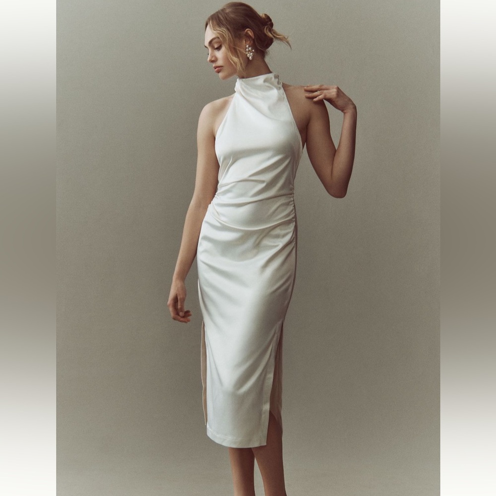 BHLDN White halter midi dress